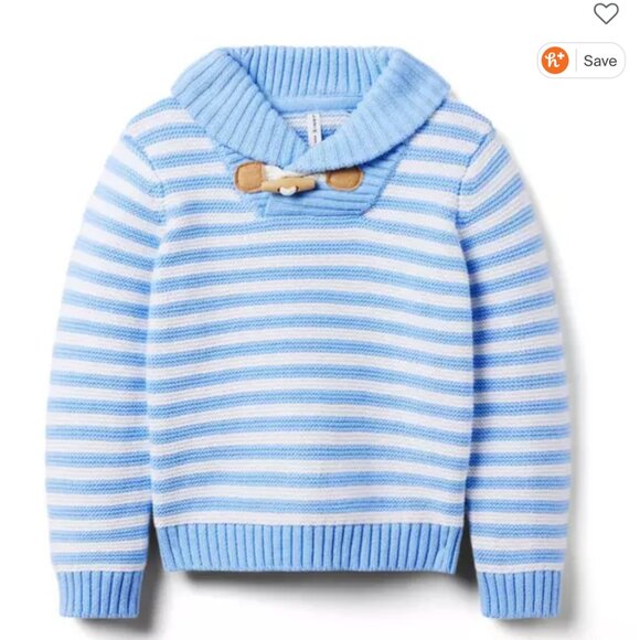 NEW w/ tags- Janie and Jack - colombo blue Striped Shawl Collar Sweater - 2T - Picture 1 of 3
